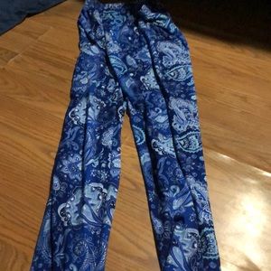 Paisley pattern blue leggings